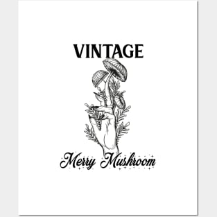 Vintage Merry Mushroom Lovers Posters and Art